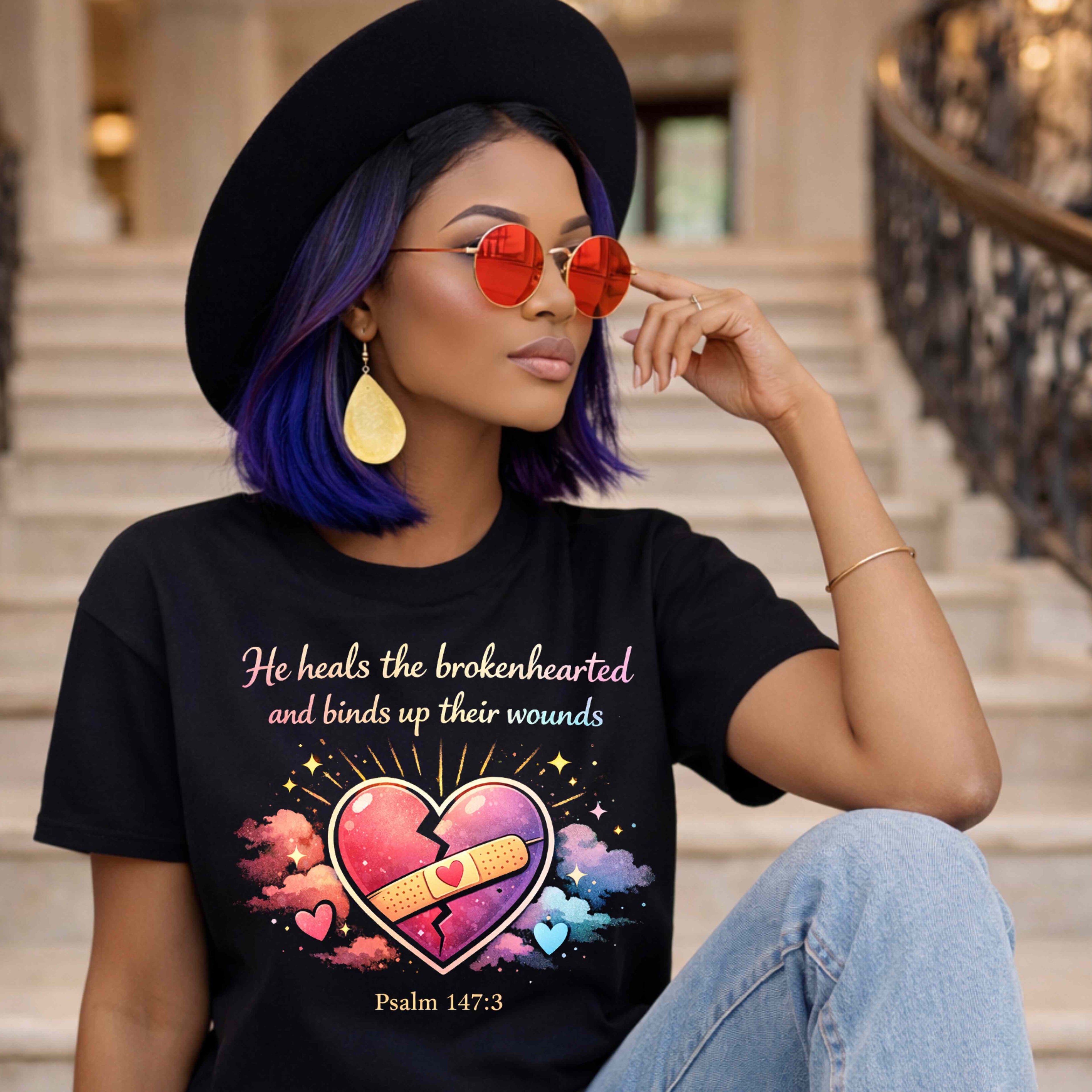 He Heals The Brokenhearted Graphic Tee